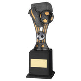 PEWTER/GOLD PLASTIC 'WEMBLEY' FIGURE ON BASE (1in CEN) - 9.5in